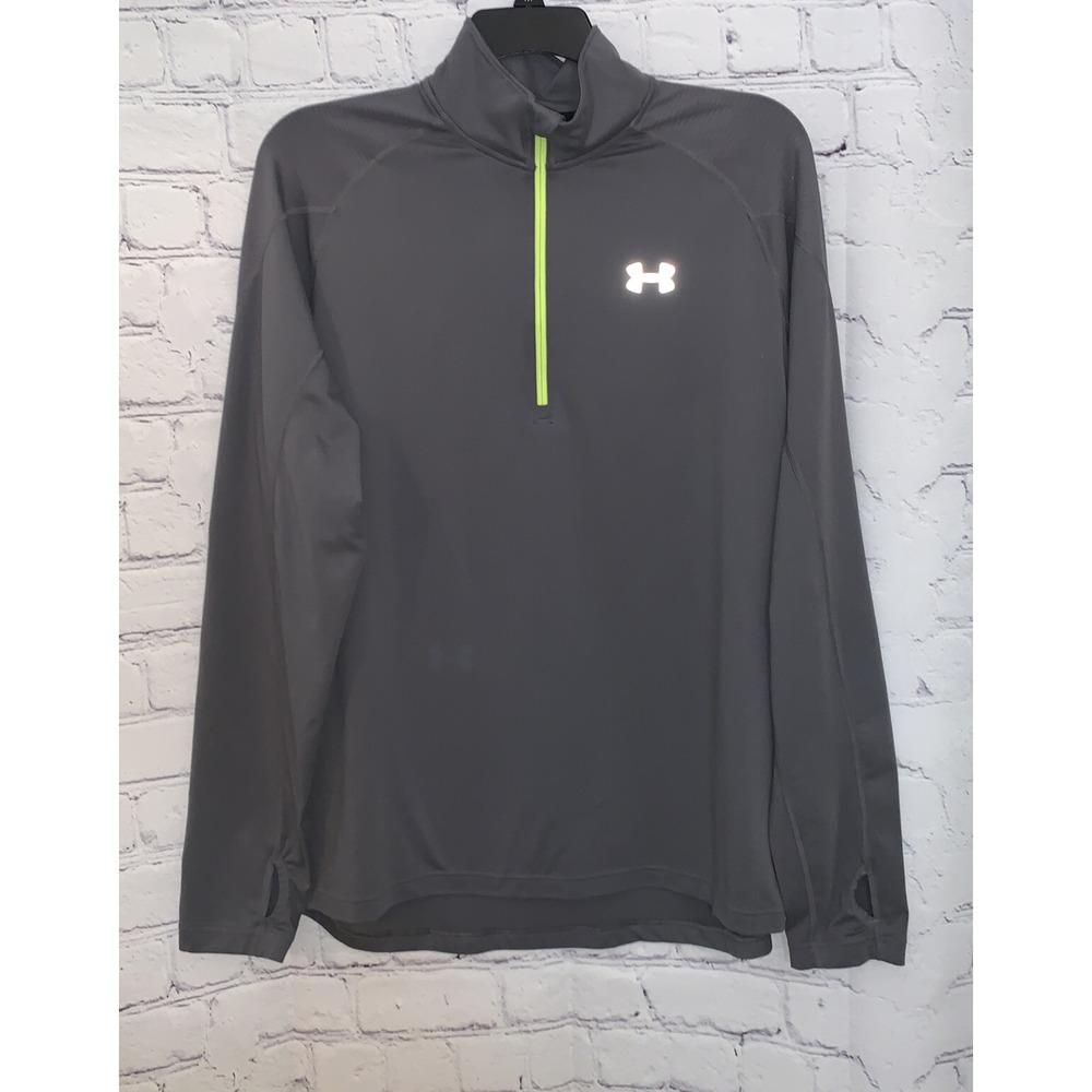Under Armour Track Jacket Men's X-Large All Season Gear 1/4 Zip Gray Neon